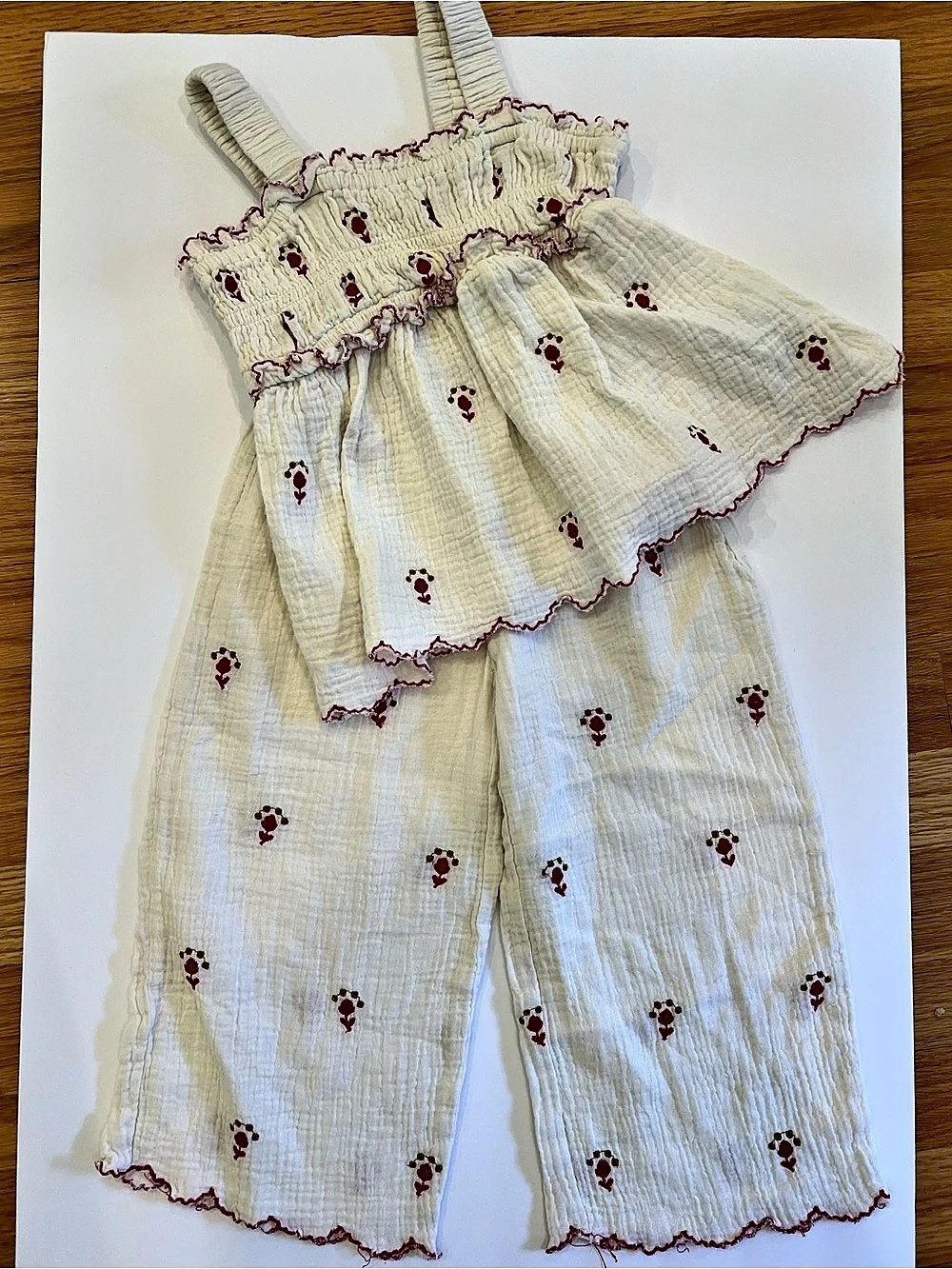 Zara Girls Floral Dress White & Red Size 4-5 Years